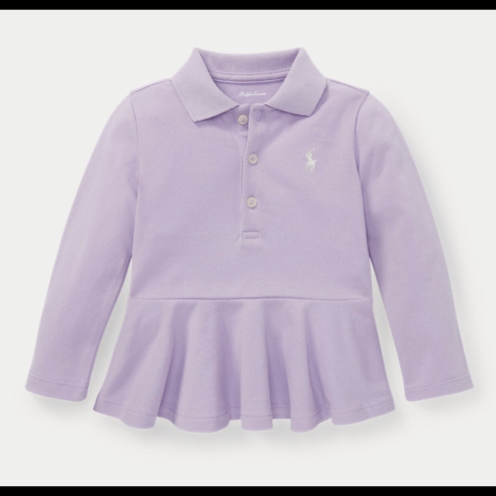 Ralph Lauren Cotton Mesh Peplum Dress